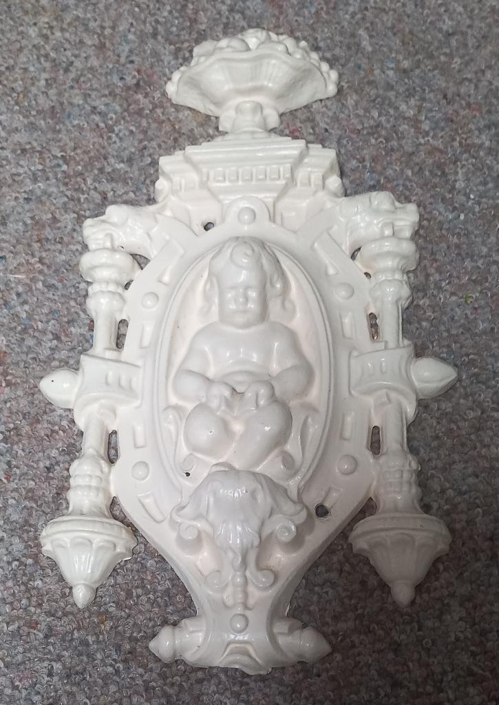 Gietijzeren ornament engel, Ophalen of Verzenden, Zo goed als nieuw, Wit, Metaal