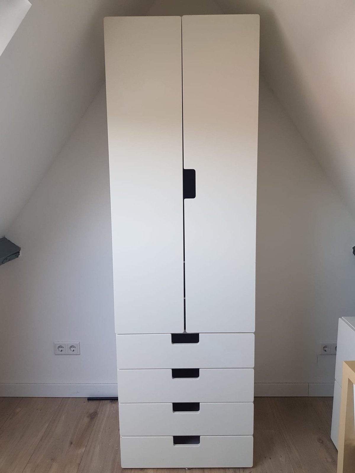 Witte ikea Stuva kledingkast met lades en hangruimte, Ophalen, Gebruikt, 200 cm of meer, 50 tot 100 cm