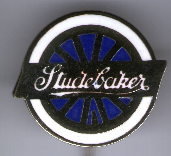 STUDEBAKER wit/blauw email op zilverkl auto speldje( D_052 ), Verzamelen, Verzenden, Zo goed als nieuw, Transport, Speldje of Pin