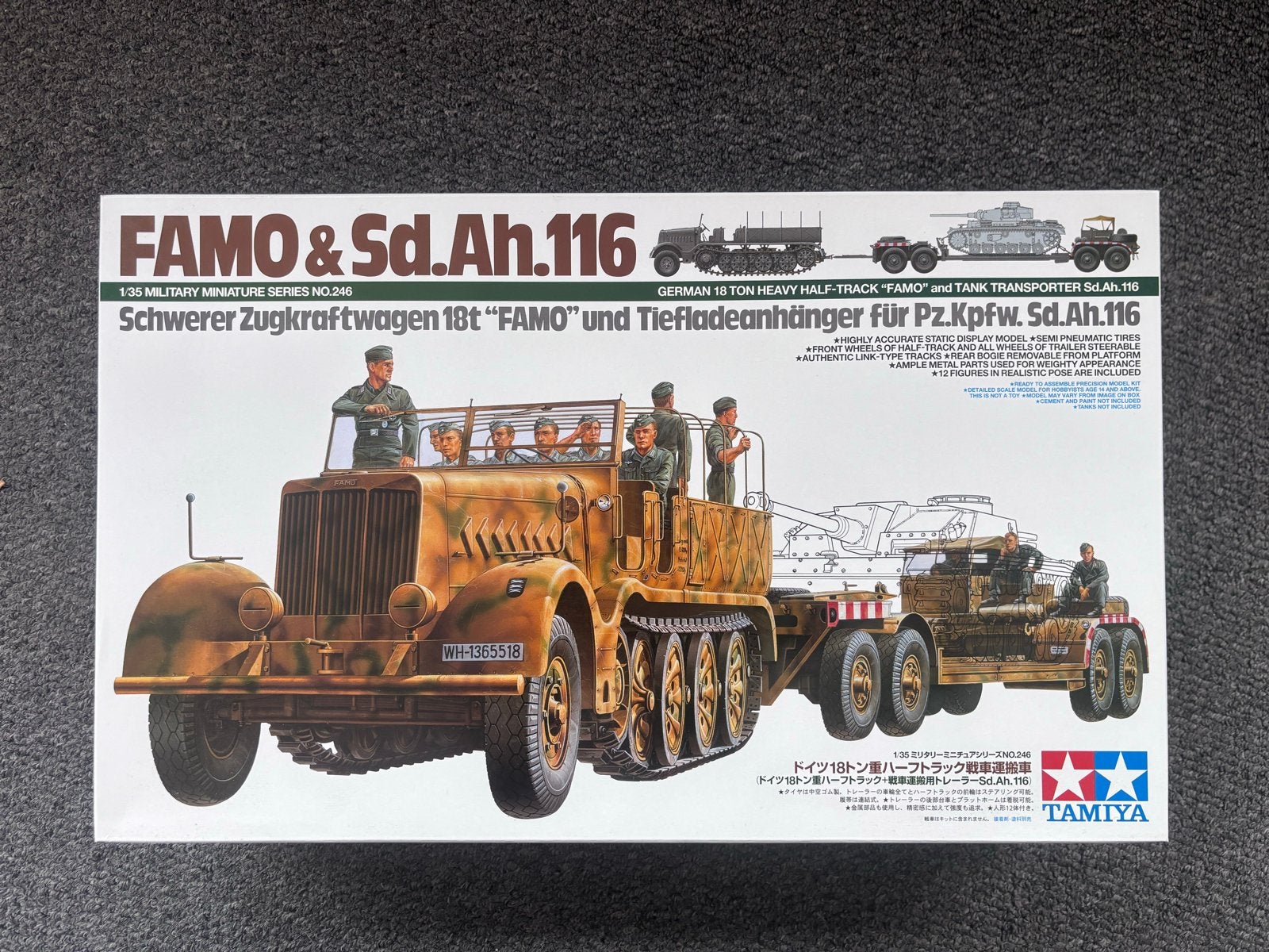 Tamiya Famo & Sd.Ah.116 Tank Transporter Modelbouwkit, Nieuw, Ophalen of Verzenden, Tamiya, Groter dan 1:32