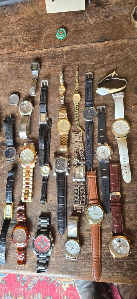 Partij horloges: , vintage & mode, Ophalen of Verzenden, Staal, Overige merken