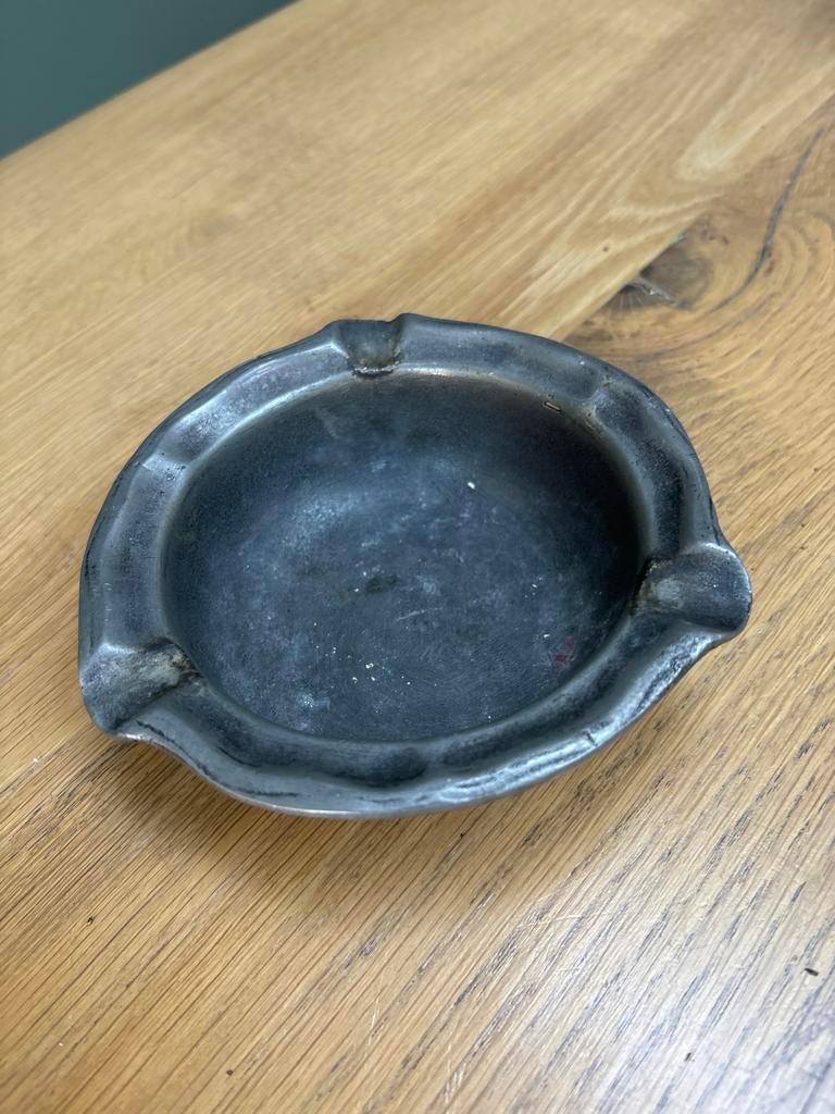 Vintage tinnen asbak - Doorsnede 13 cm, Ophalen