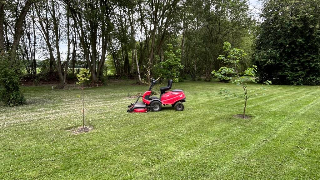 Castel Garden /(stiga) front - zitmaaier 107m Maaidek, Ophalen, Cirkelmaaier, Gebruikt, Mulchfunctie