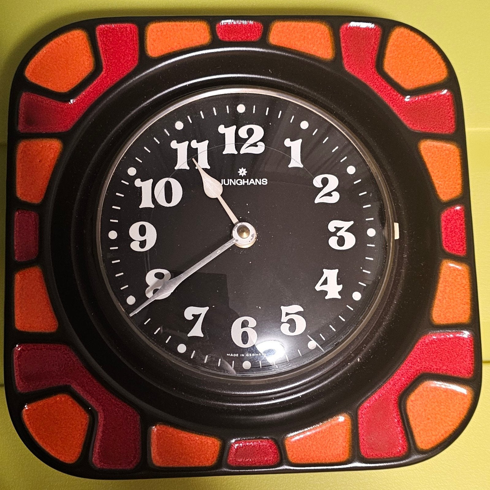 Vintage Junghans Wandklok - Oranje/Rood Design, Ophalen