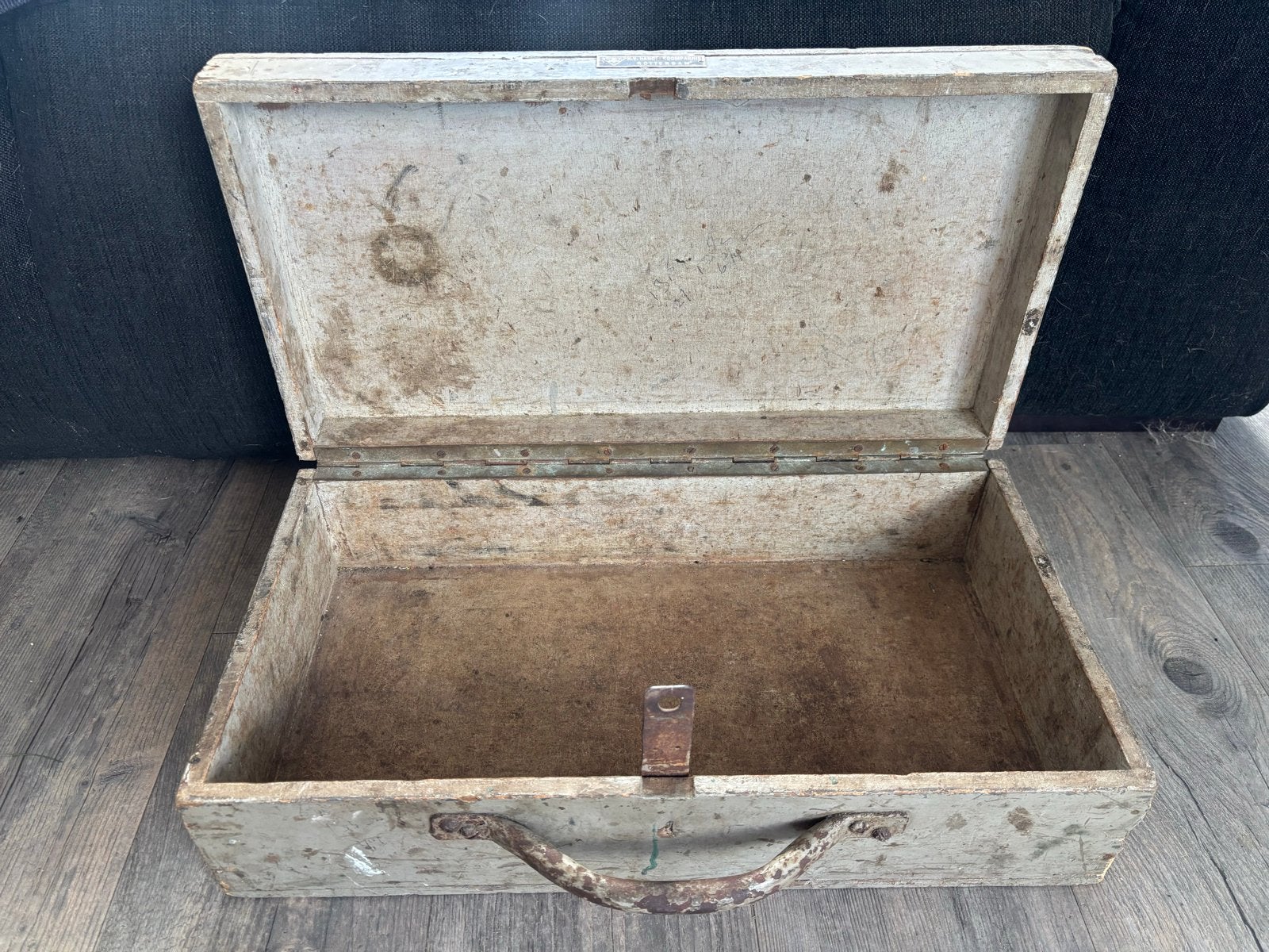Vintage houten kistje met handvat - N.V. Handel Compagnie, Ophalen