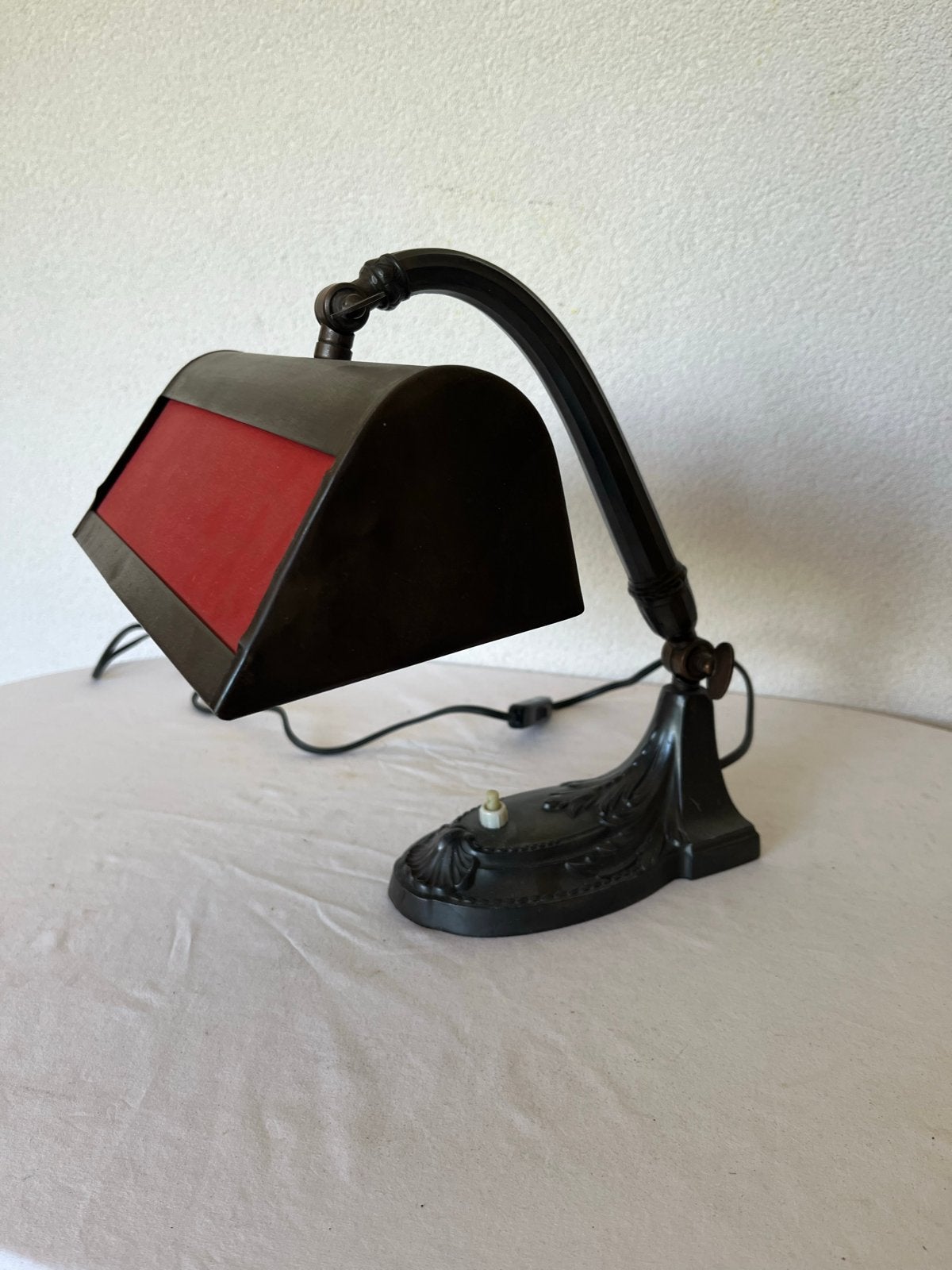 Antieke verstelbare bureaulamp tafellamp, vintage, Ophalen of Verzenden