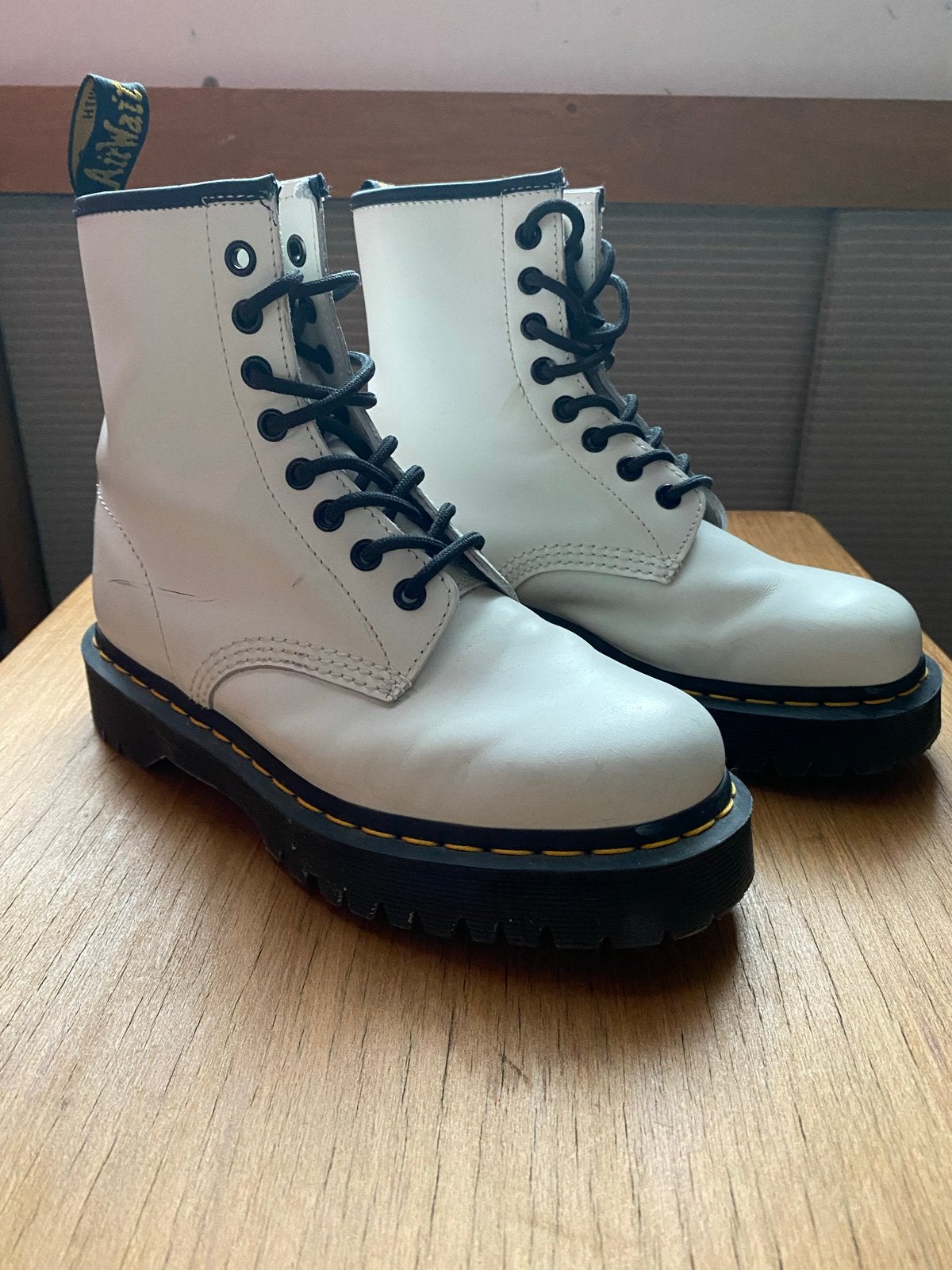 Dr. Martens 1460 BEX Witte veter laarzen Maat 38, Verzenden, Wit, Lage of Enkellaarzen, Zo goed als nieuw