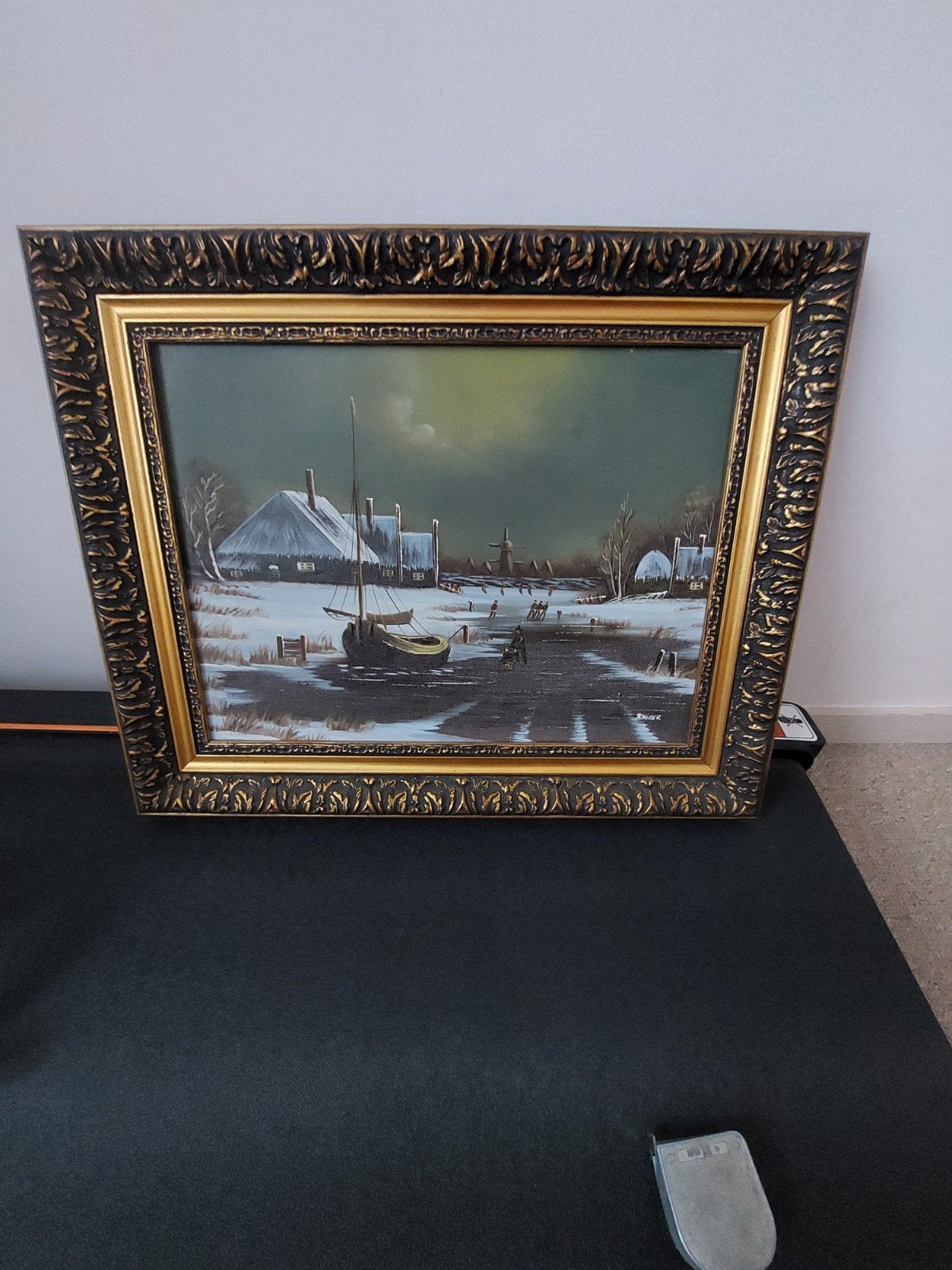 Sfeervol Hollands winterlandschap schilderij, Ophalen