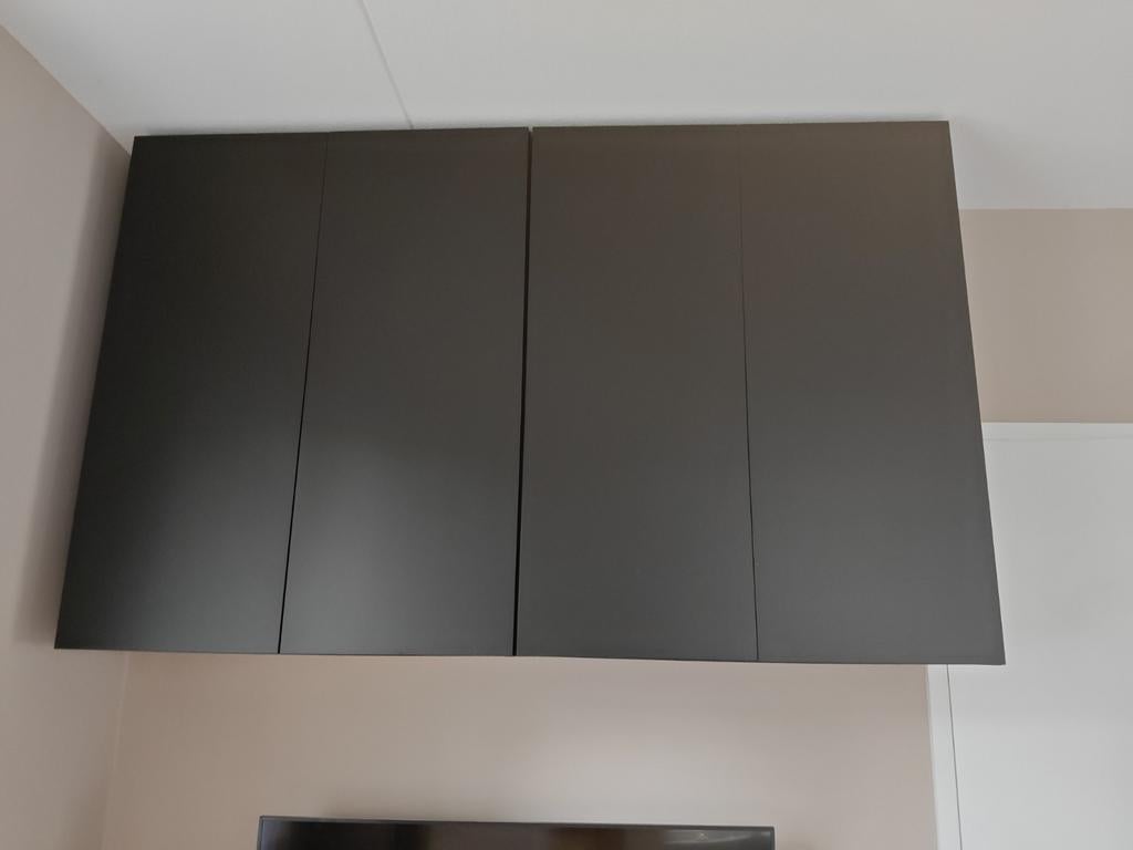 Bovenkast zwart met planken Ikea Method - zonder inhoud, Ophalen of Verzenden, Gebruikt