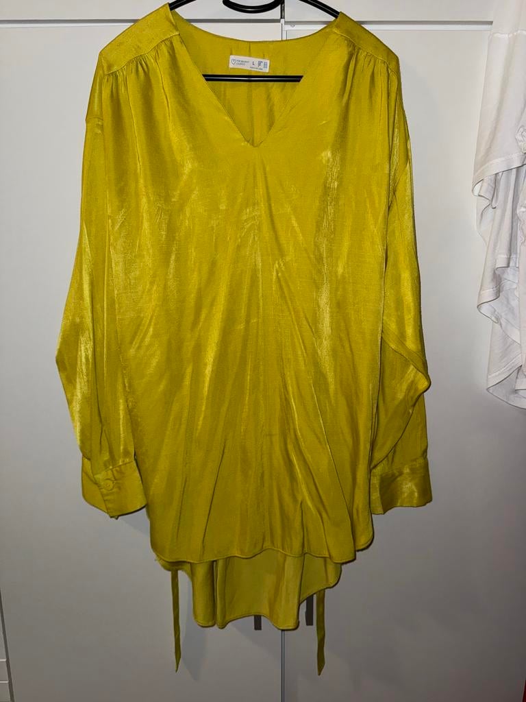 Primark Gele Satijnen Blouse Maat L, Ophalen of Verzenden, Zo goed als nieuw, Maat 42/44 (L), Geel
