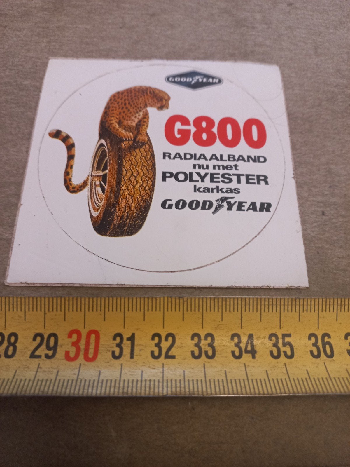 Vintage Goodyear G800 Radiaalband Sticker - Polyester Karkas, Ophalen of Verzenden, Gebruikt