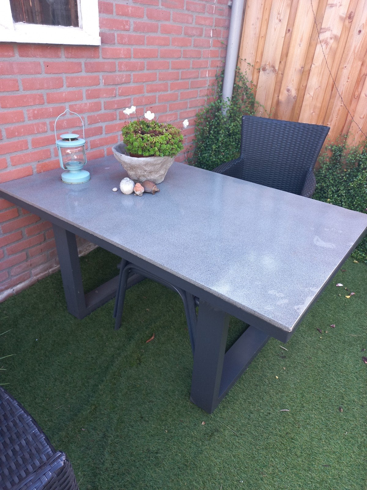 Tuin-/Balkontafel 140x85 cm - Grijs, Tuin en Terras, Ophalen, Gebruikt, Rechthoekig, Overige materialen