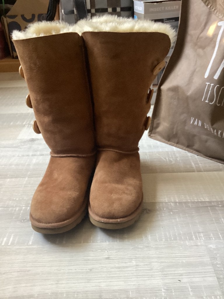 Uggs , Bailey Button Triplet laarzen, Hoge laarzen, UGG, Bruin, Verzenden