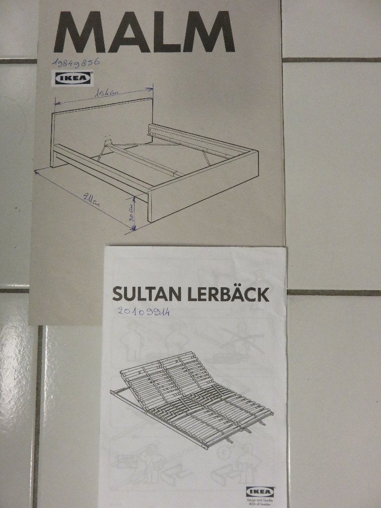 Bedframe + Lattenbodems, Huis en Inrichting, Slaapkamer | Bedden, Ophalen, Gebruikt, 210 cm, Tweepersoons