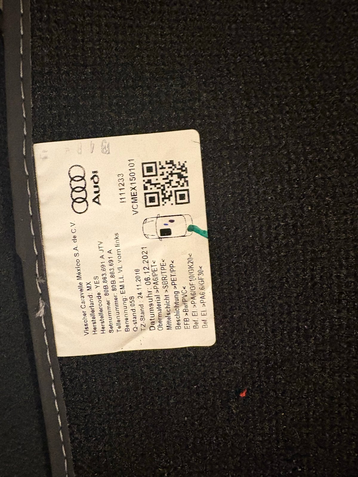 Originele Audi Q5 (2023) automatten (voor), Ophalen of Verzenden, Zo goed als nieuw