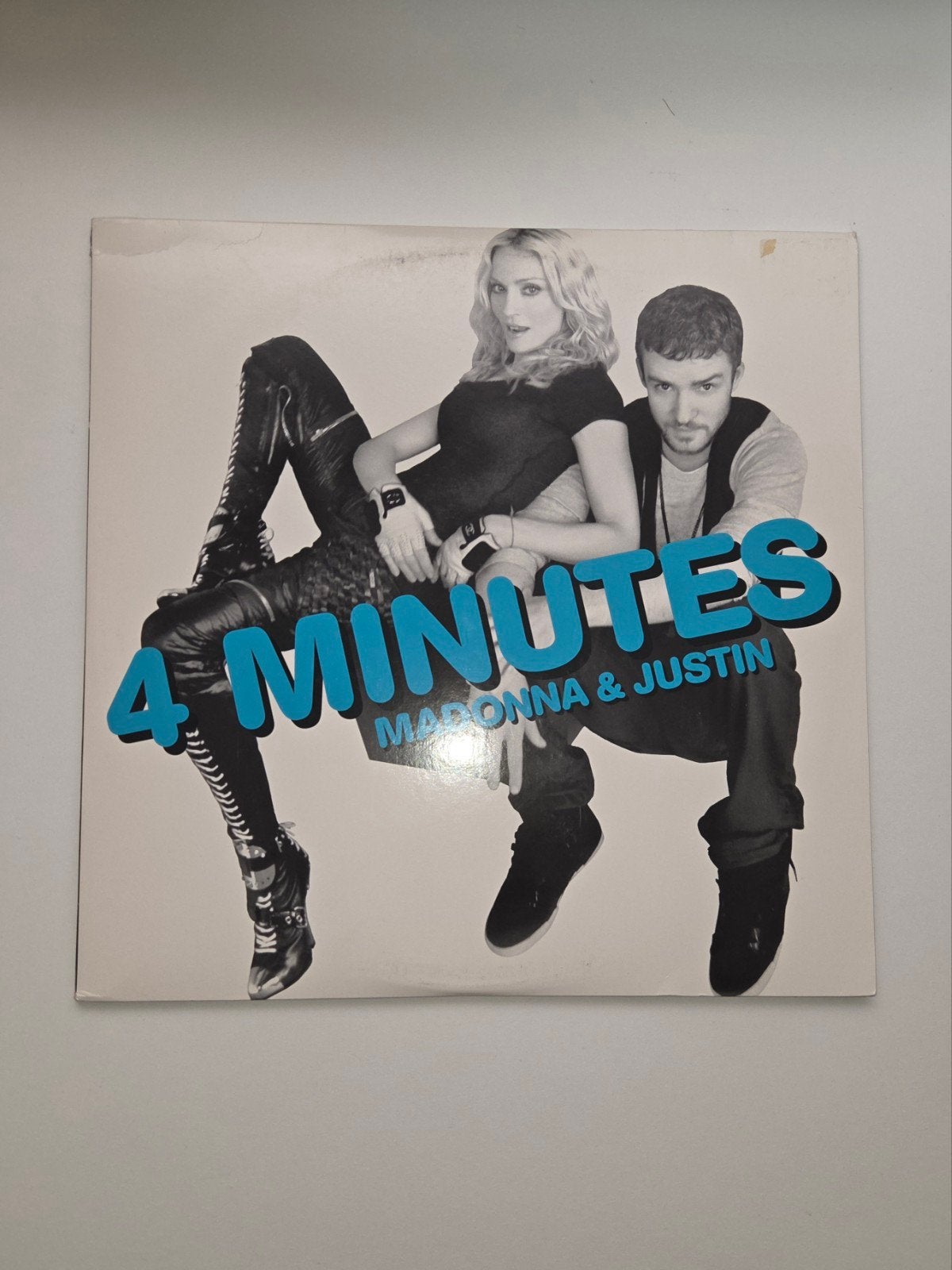 2x Madonna 4 Minutes Justin Timberlake vinyl 12" maxi single, LP, Gebruikt, Pop, Ophalen of Verzenden
