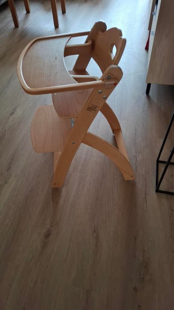 Houten meegroeistoel met eetblad, Ophalen of Verzenden, Gebruikt, Meegroeistoel, Afneembaar eetblad