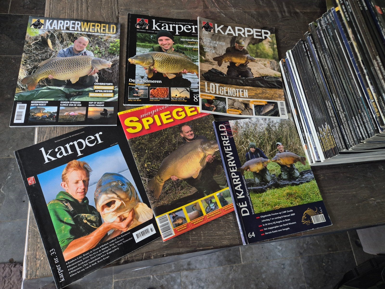 Grote collectie karper tijdschriften (Karperwereld, Spiegel,, Ophalen, 1980 tot heden, Nederland, Tijdschrift