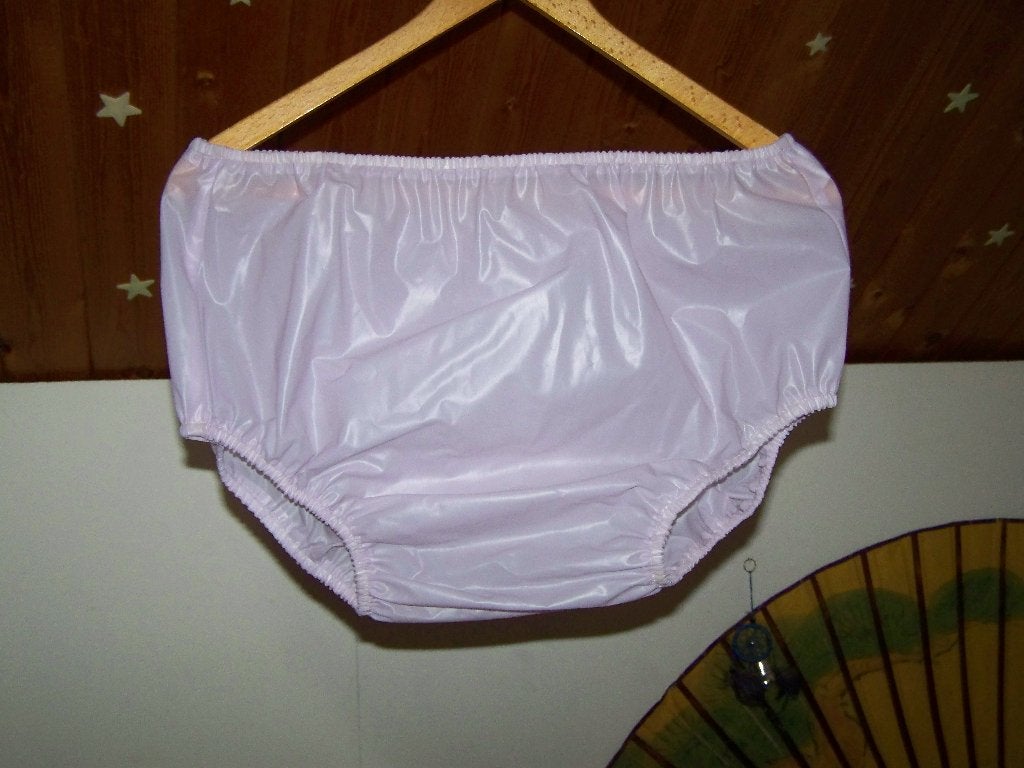 plastic broek kleur Lila maat L, Verzenden, Gebruikt