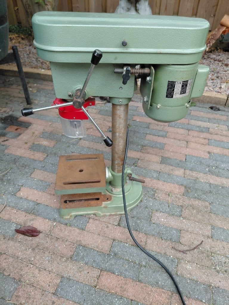 Kinzo (Tafel)Kolomboormachine 250W incl. boorkopsleutel, Doe-het-zelf en Verbouw, Gereedschap | Boormachines, Ophalen, Gebruikt