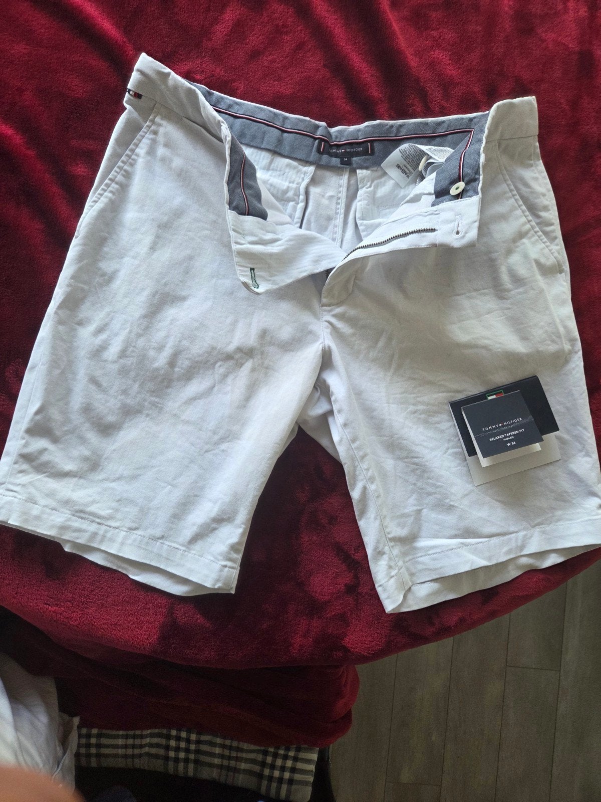 Tommy Hilfiger Heren korte broek, nieuw, Maat 52/54 (L), Wit, Tommy Hilfiger, Nieuw