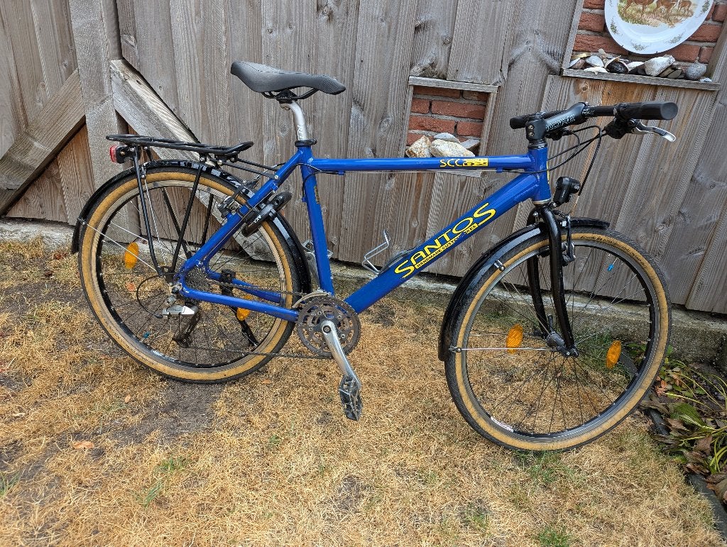 Santos scc02 mountainbike omgebouwd naar tourfiets, Fietsen en Brommers, Gebruikt, 26 inch, Velgrem, 49 tot 53 cm