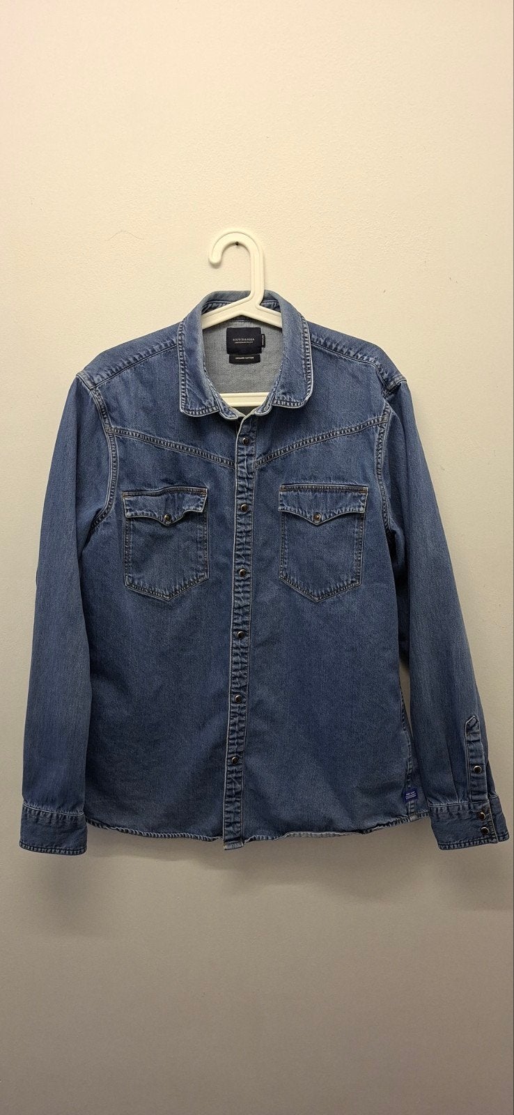 Gezocht. Scotch & Soda Denim Overhemd - XL Regular, Blauw, Ophalen of Verzenden, Zo goed als nieuw, Overige halswijdtes