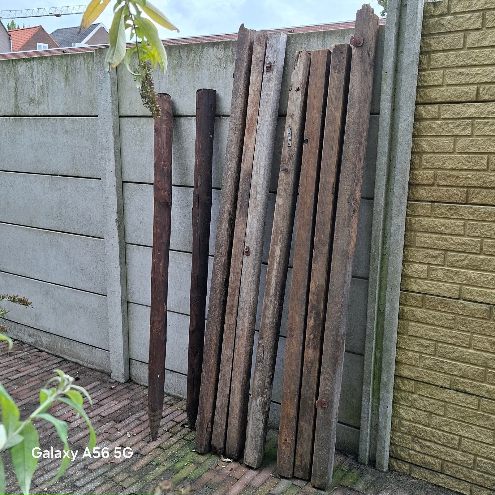 Houten palen - Gebruikt hardhout, Tuin en Terras, Ophalen, Gebruikt, Palen, Hardhout