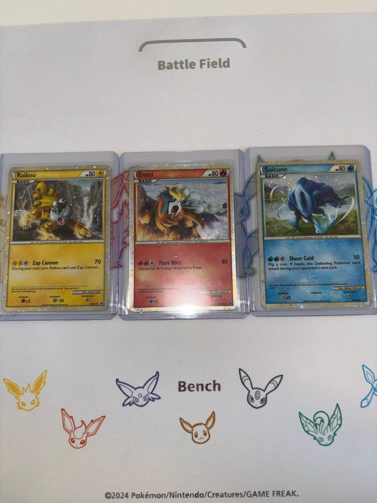 Raikou, Entei & Suicune (2010) - HeartGold SoulSilver, Ophalen of Verzenden, Gebruikt, Meerdere kaarten, Foil