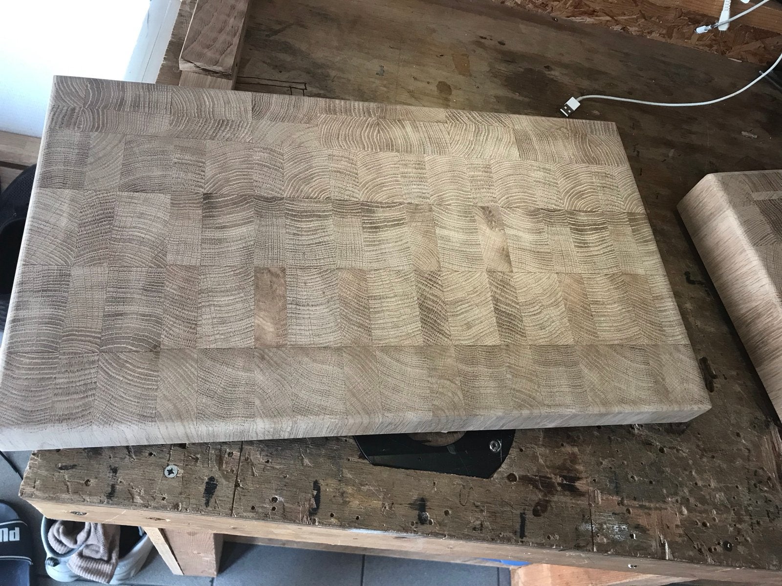 Massief Kops Eiken Snijplank / Hakblok 54x31x4 cm, Huis en Inrichting, Ophalen, Hout, Snij-/serveerplank, Nieuw