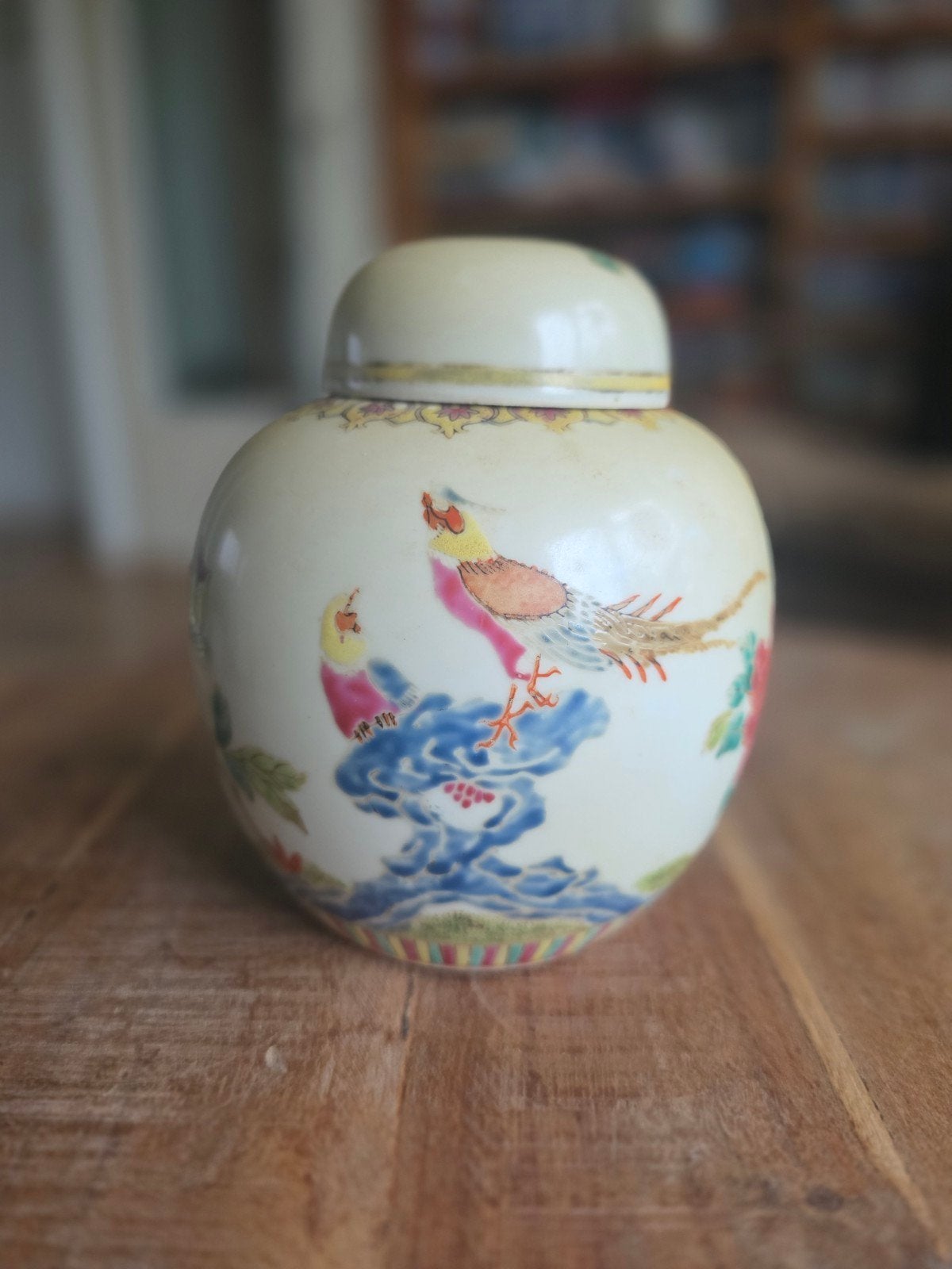 Vintage Chinese gemberpot – vrouw en kinderen – 13,5 cm, Ophalen of Verzenden