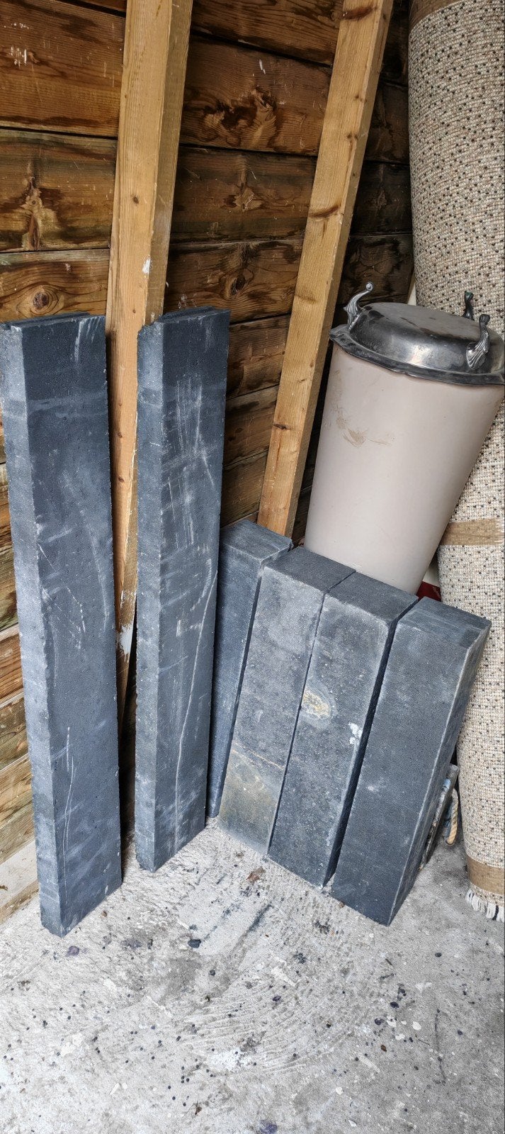 6 betonnen trottoirbanden opsluitbanden voor tuin of terras., Gebruikt, Ophalen of Verzenden, 200 tot 250 cm, 50 mm of meer