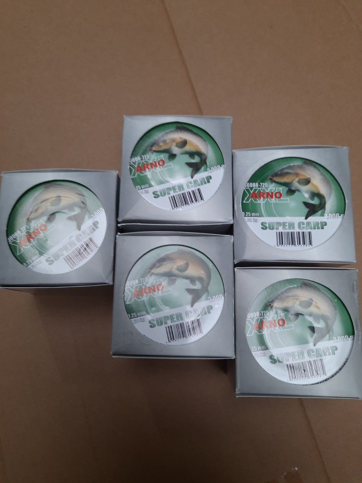5 spoelen nylon karperlijn 0.25mm 2000m per rol, Info@kamasaki.com, Nieuw, Ophalen of Verzenden, Arno xxl