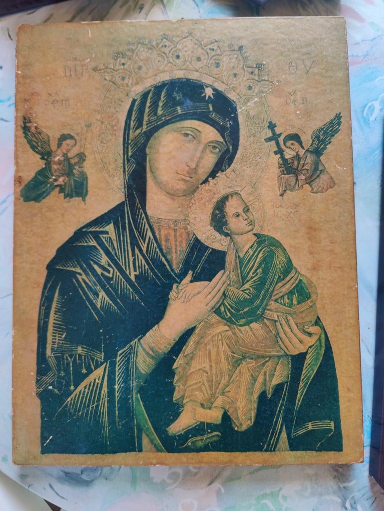Vintage Orthodoxe Icoon: Madonna met Kind (20e eeuw), Antiek en Kunst, Antiek | Religie, Ophalen of Verzenden
