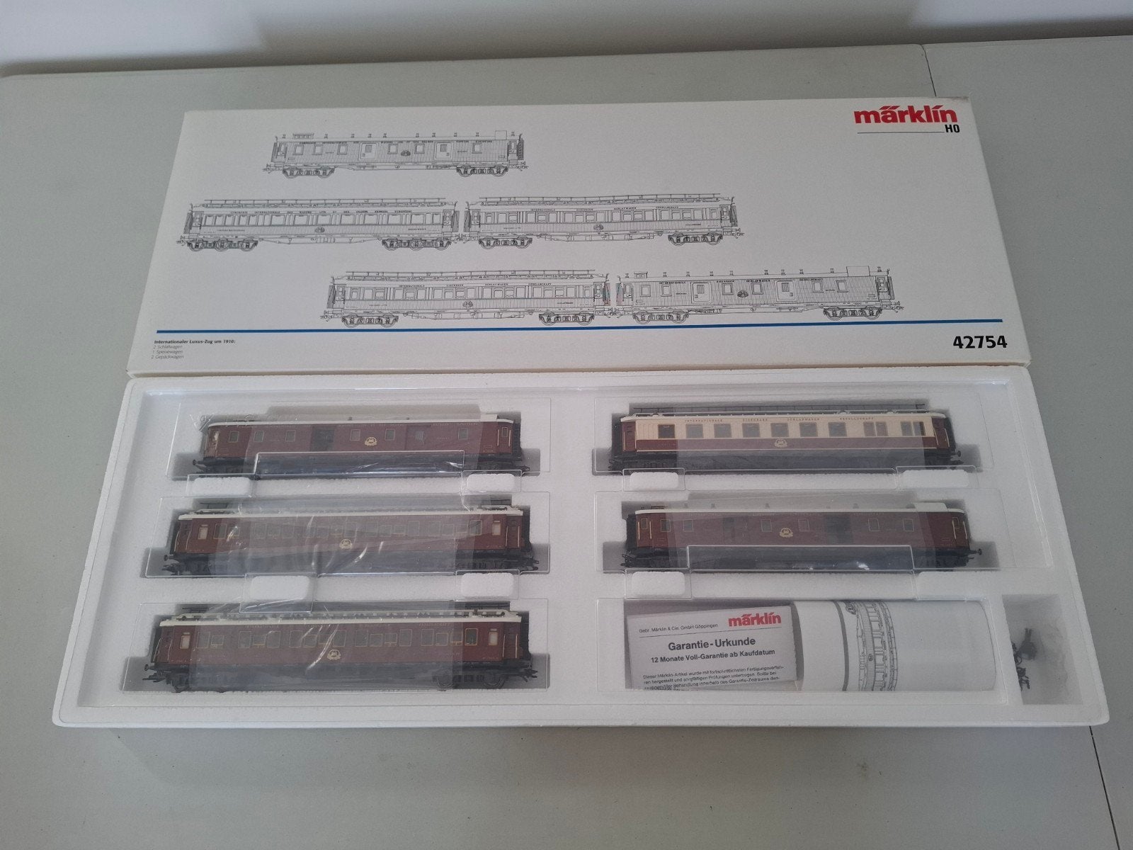 Marklin 42754 5-delige rijtuigenset 'Orient Express' CIWL, Wisselstroom, Treinset, Nieuw, Ophalen of Verzenden