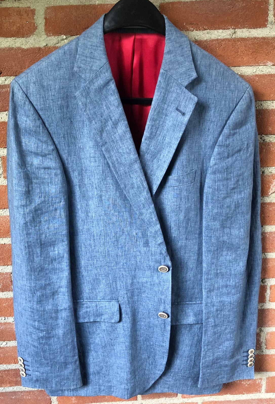 Stijlvol 100% linnen blazer/ jasje Exceed - Blauw - Maat 50, Ophalen of Verzenden, Zo goed als nieuw, Maat 48/50 (M), Blauw