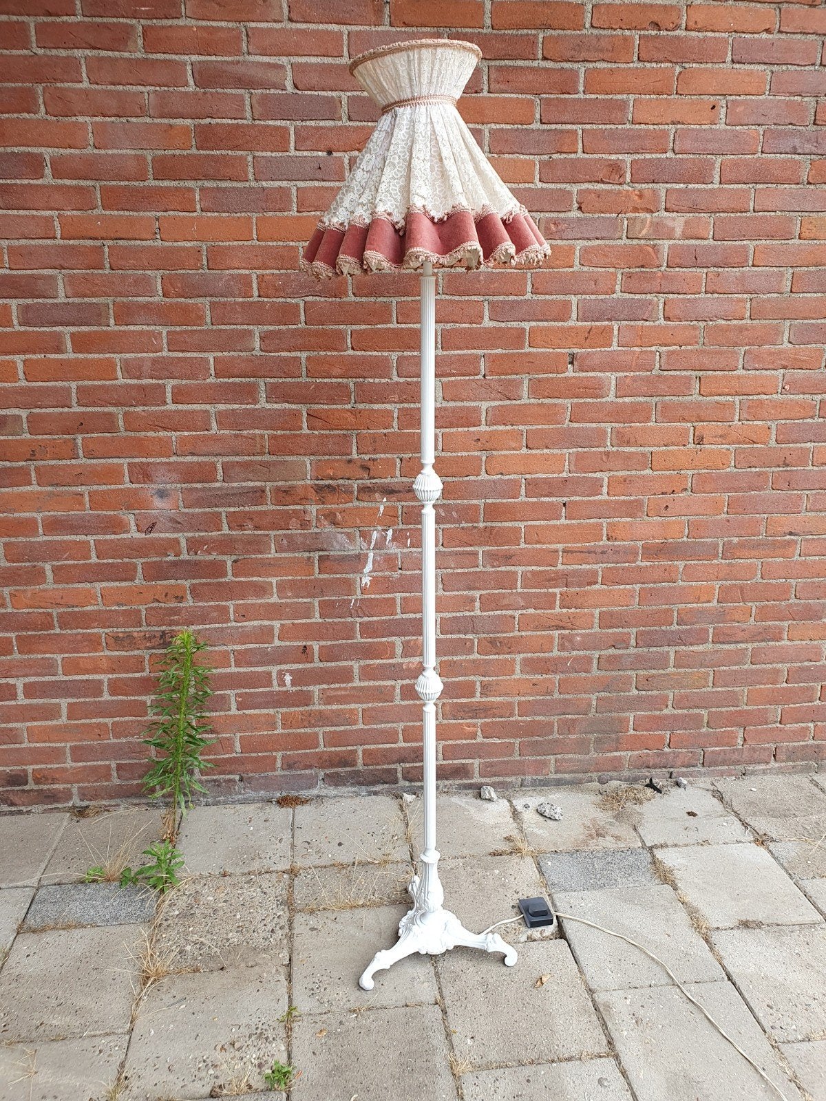 vintage staande lamp, Ophalen, Gebruikt, E27 (groot), Metaal