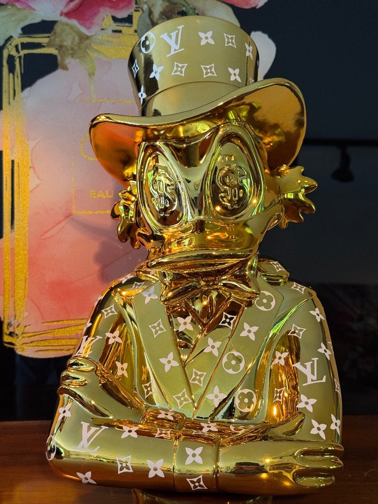 Dagobert Duck Gold Luxury Edition, 41 cm, Goud, Ophalen of Verzenden, Handgemaakt