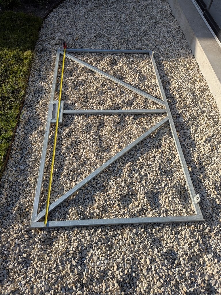 Poortframe met RVS beslag en hengen, Doe-het-zelf en Verbouw, Deuren en Horren, Ophalen, 80 tot 100 cm, Overige typen, Minder dan 200 cm