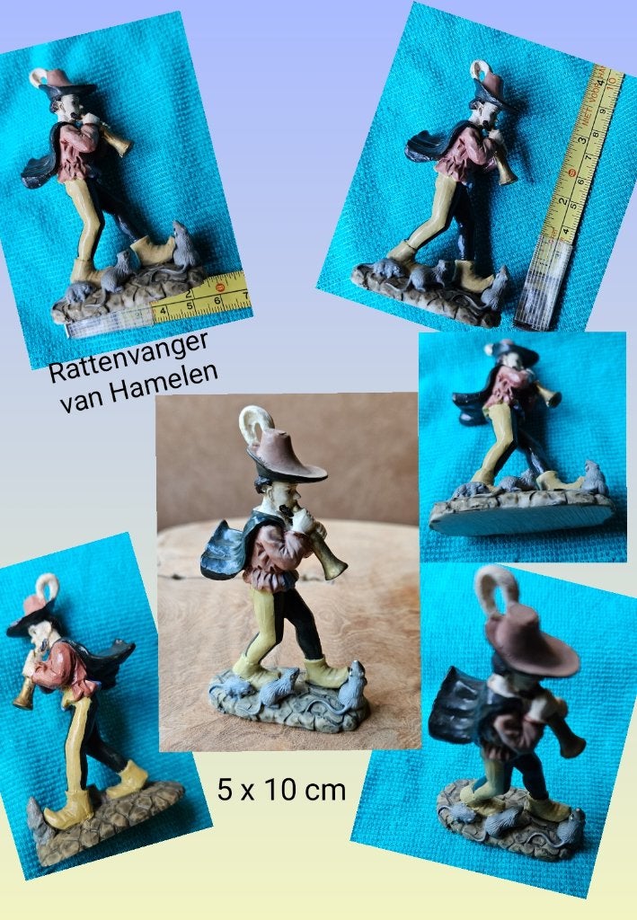Rattenvanger van Hamelen 5 x 10 cm, sprookjes, gave vintage!, Ophalen of Verzenden, Zo goed als nieuw, Mens