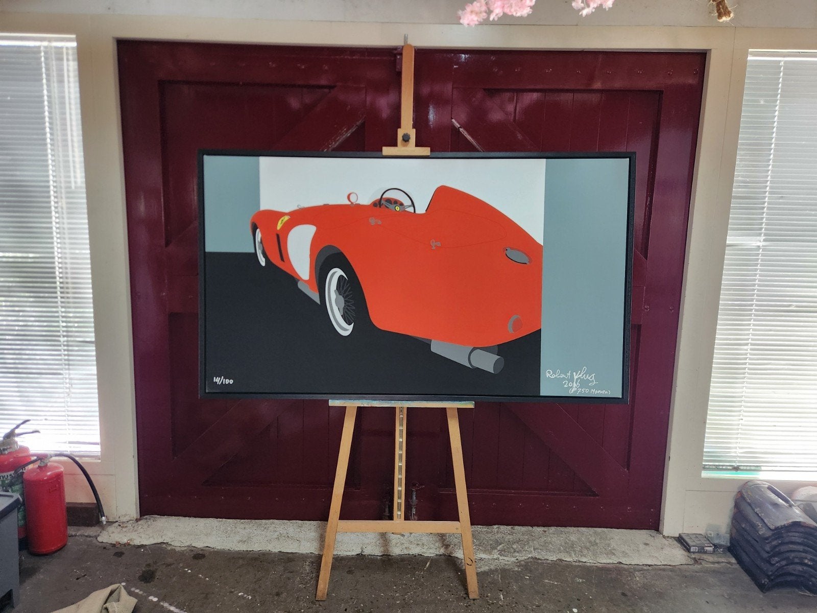 Kunstwerk Ferrari 750 Monza door Robert Vlug, Ophalen, Overige onderwerpen, Offsetdruk, Gelimiteerde oplage