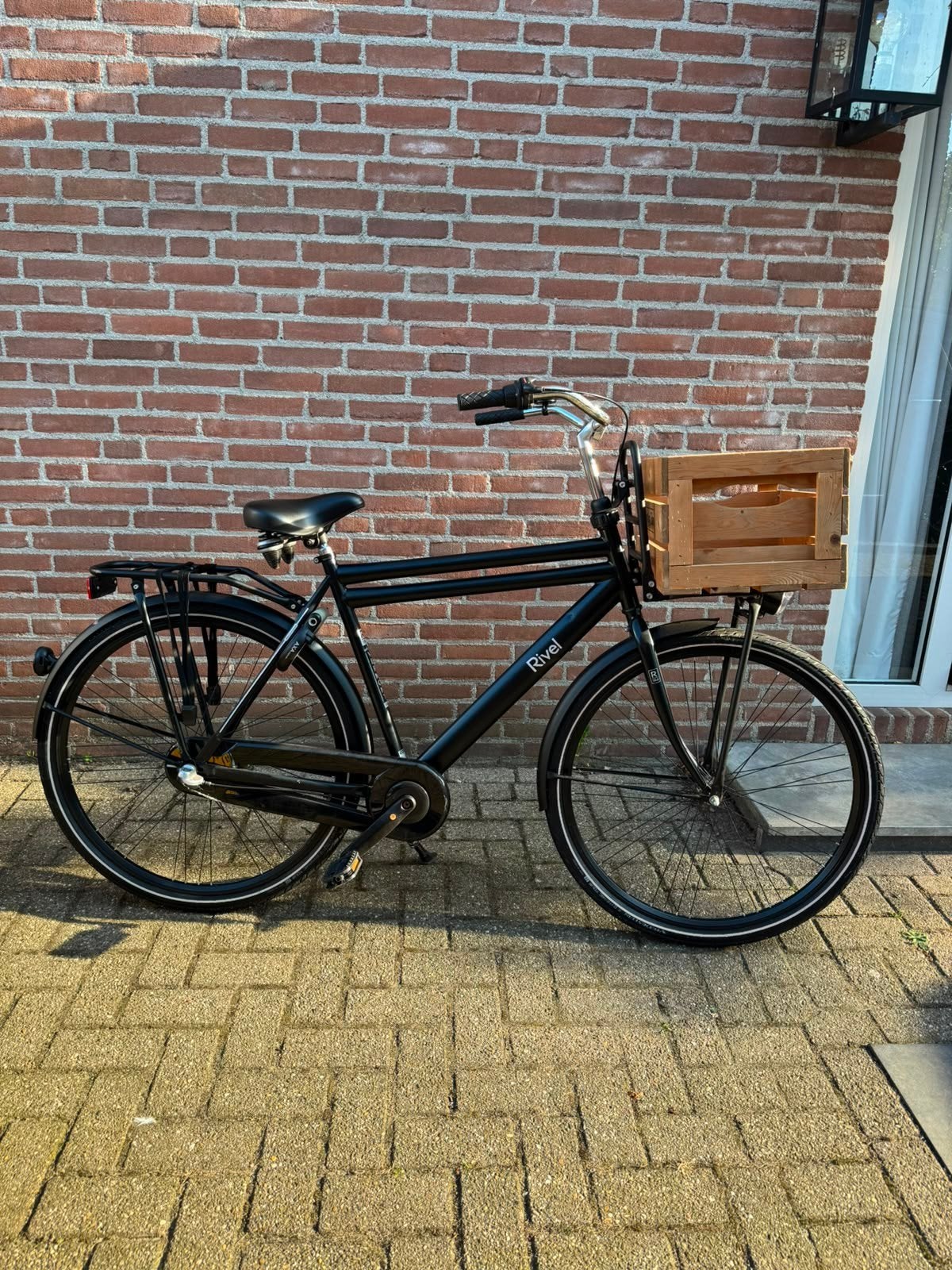 Rivel Vermont transportfiets met krat - gebruikt, Terugtraprem, Gebruikt, 53 tot 57 cm, Ophalen