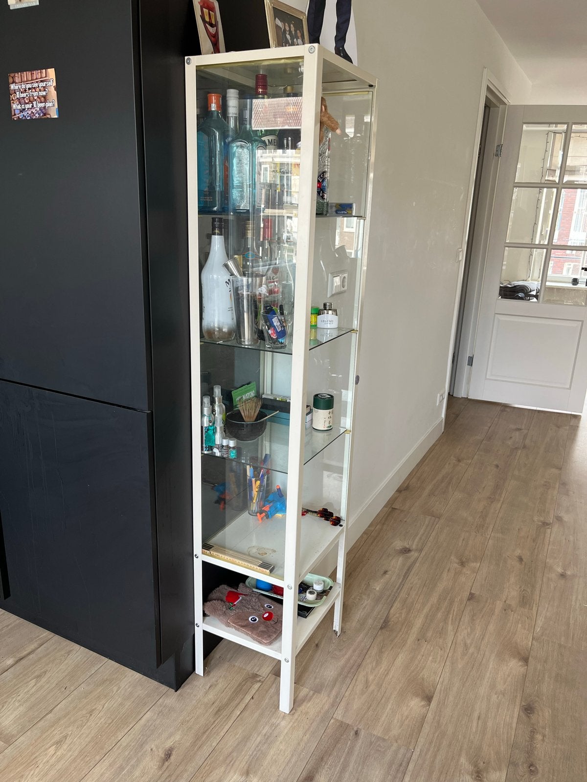 IKEA Detolf Vitrinekast - Wit, Ophalen, Minder dan 50 cm, Gebruikt, Metaal