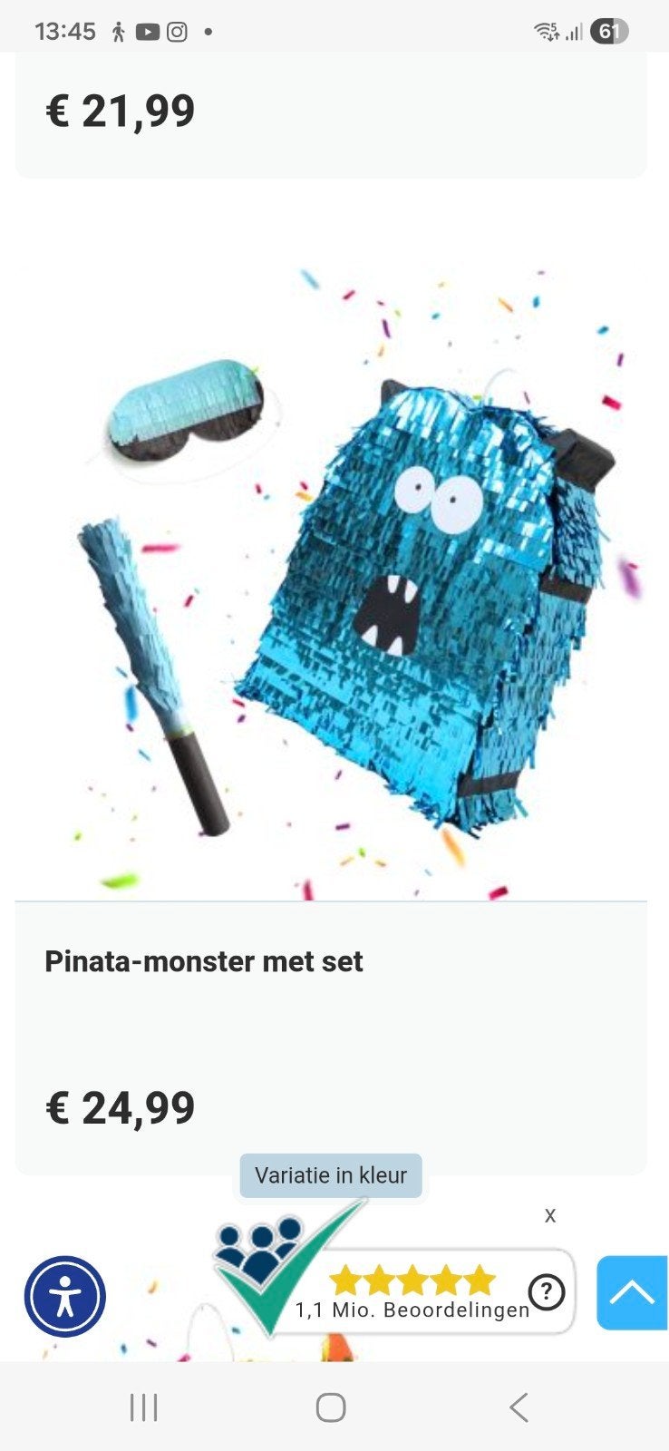pinata monster nieuw, Ophalen of Verzenden, Nieuw