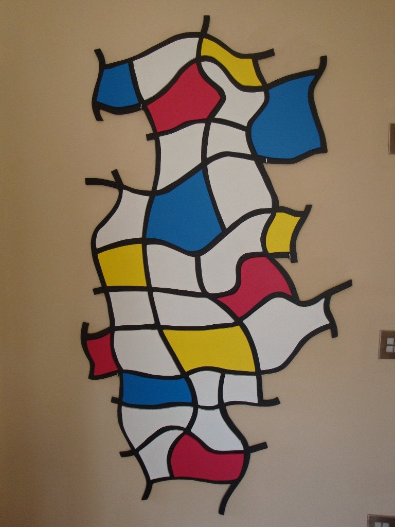 Gebogen Mondriaan, Ophalen, Houtsnijwerk, Handgemaakt, 50 - 100 cm