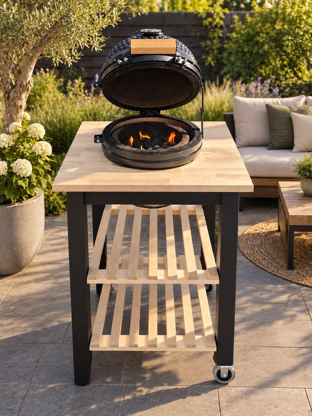 Buitenkeuken 13 inch BBQ kamado, Ophalen, Houtskool