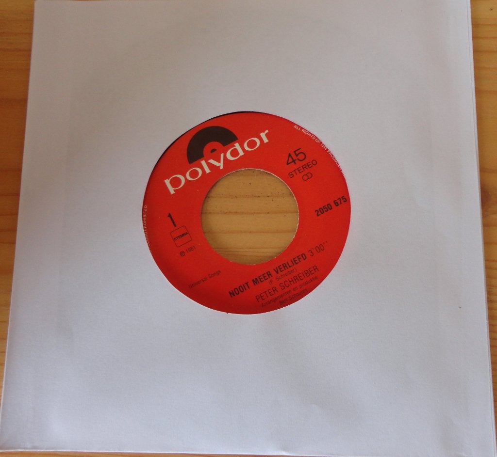 Peter Schreiber > Nooit meer verliefd, Ophalen of Verzenden, Gebruikt, 7 inch, Nederlandstalig