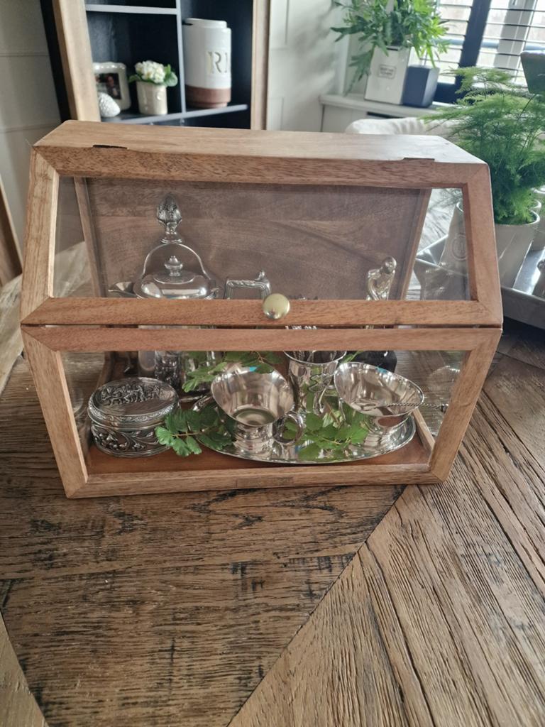 rivièra maison " Brighton Display Box " bruin hout glas, Ophalen of Verzenden, Nieuw