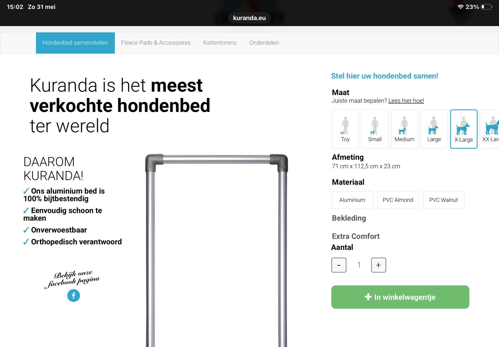 GEVRAAGD Kuranda hondenbed, Ophalen of Verzenden, Zo goed als nieuw, Overige