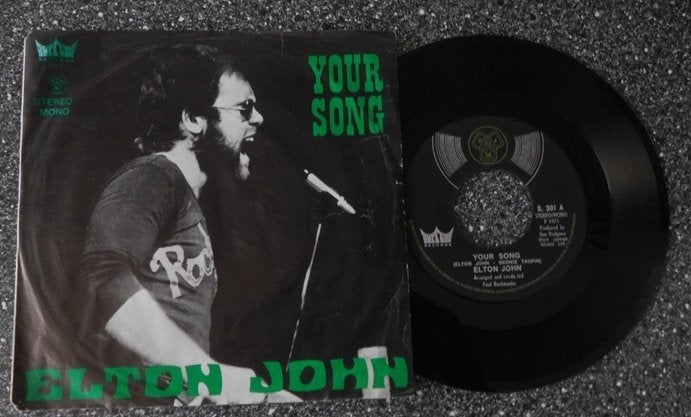 Elton John - your song (vanaf € 2,00), Cd's en Dvd's, Vinyl Singles, Ophalen of Verzenden, Zo goed als nieuw, 7 inch, Pop